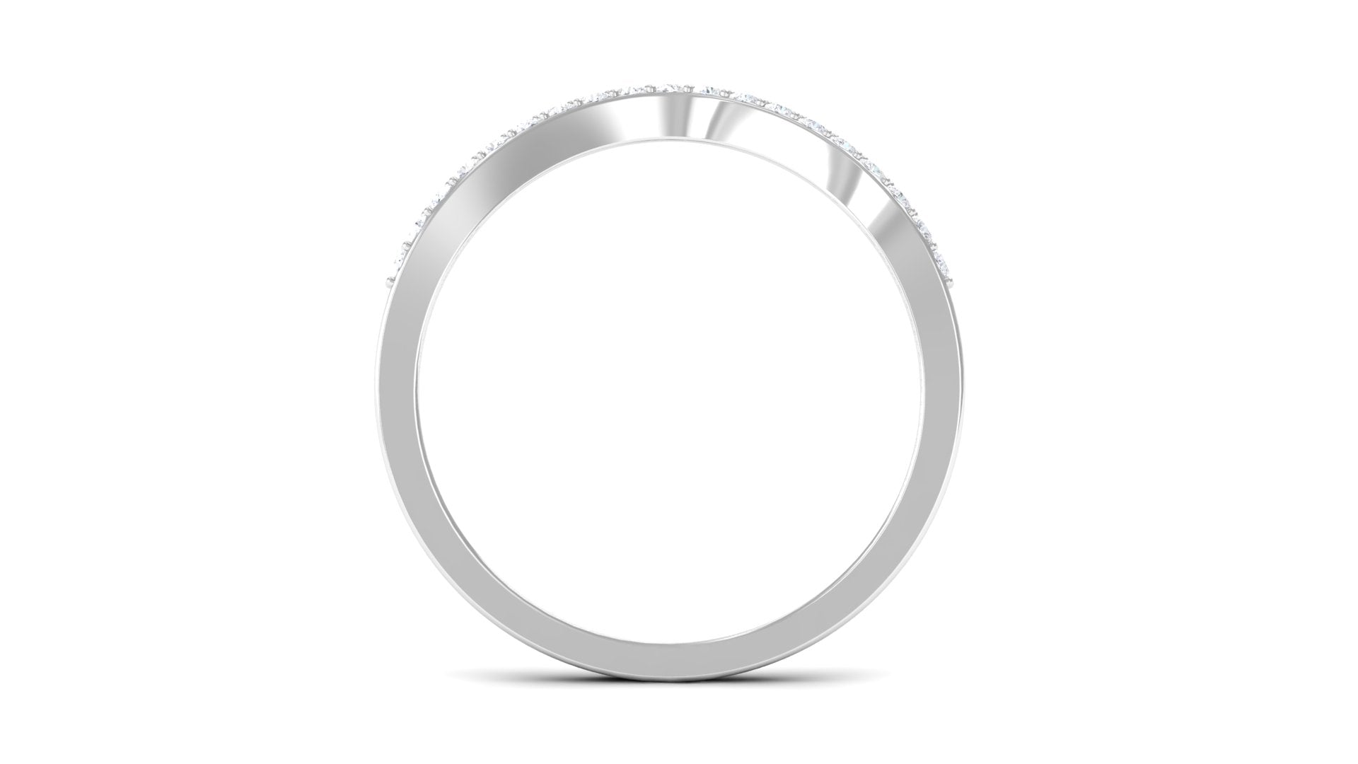 Rosec Jewels-Certified Moissanite Half Eternity Curved Wedding Band Ring