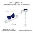 Genuine Blue Sapphire and Diamond Cluster Engagement Ring with Certificate AAA - Rosec Jewels