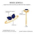Genuine Blue Sapphire and Diamond Cluster Engagement Ring with Certificate AAA - Rosec Jewels