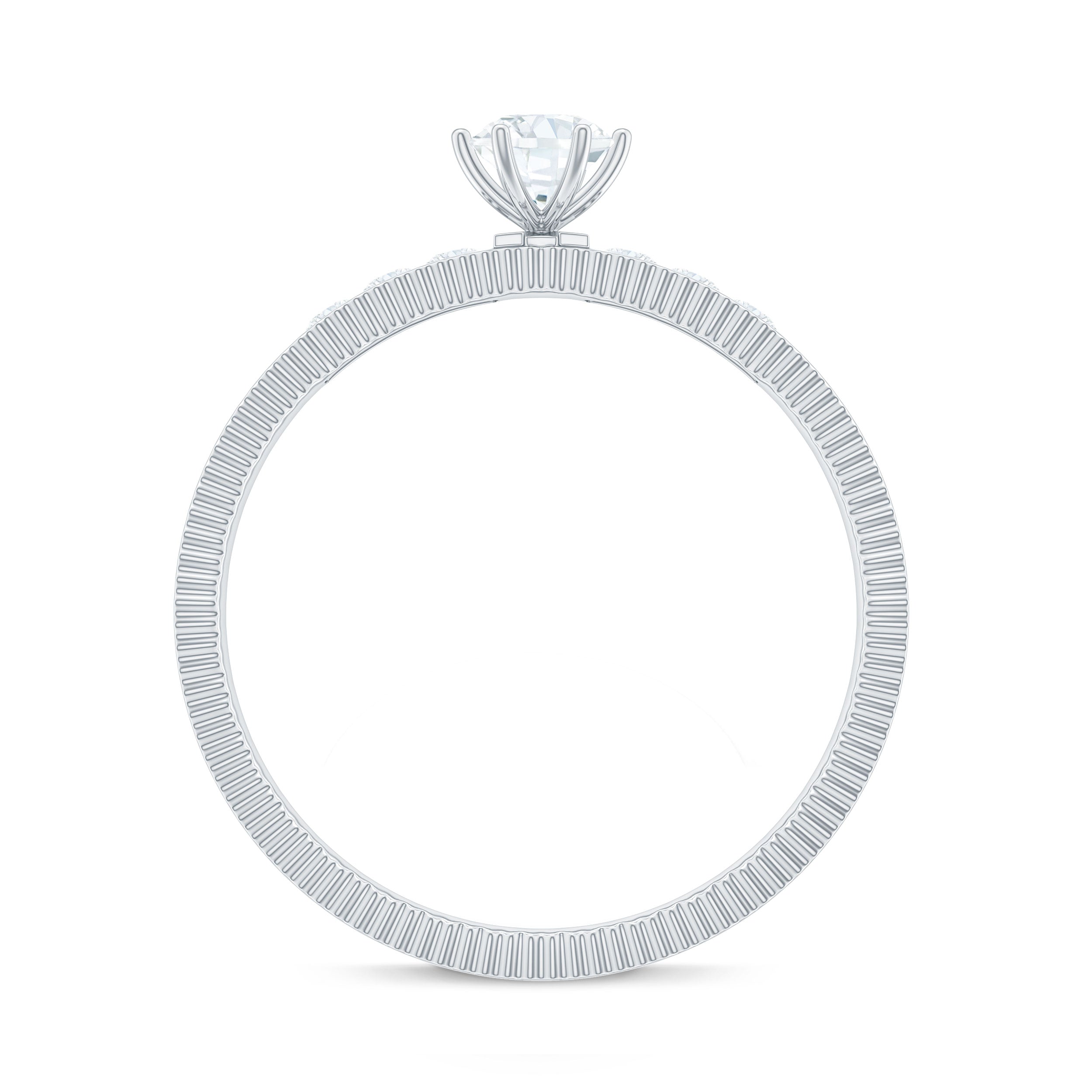 Natural Diamond Solitaire Engagement Ring for Women Natural - ( HI-SI ) - Rosec Jewels