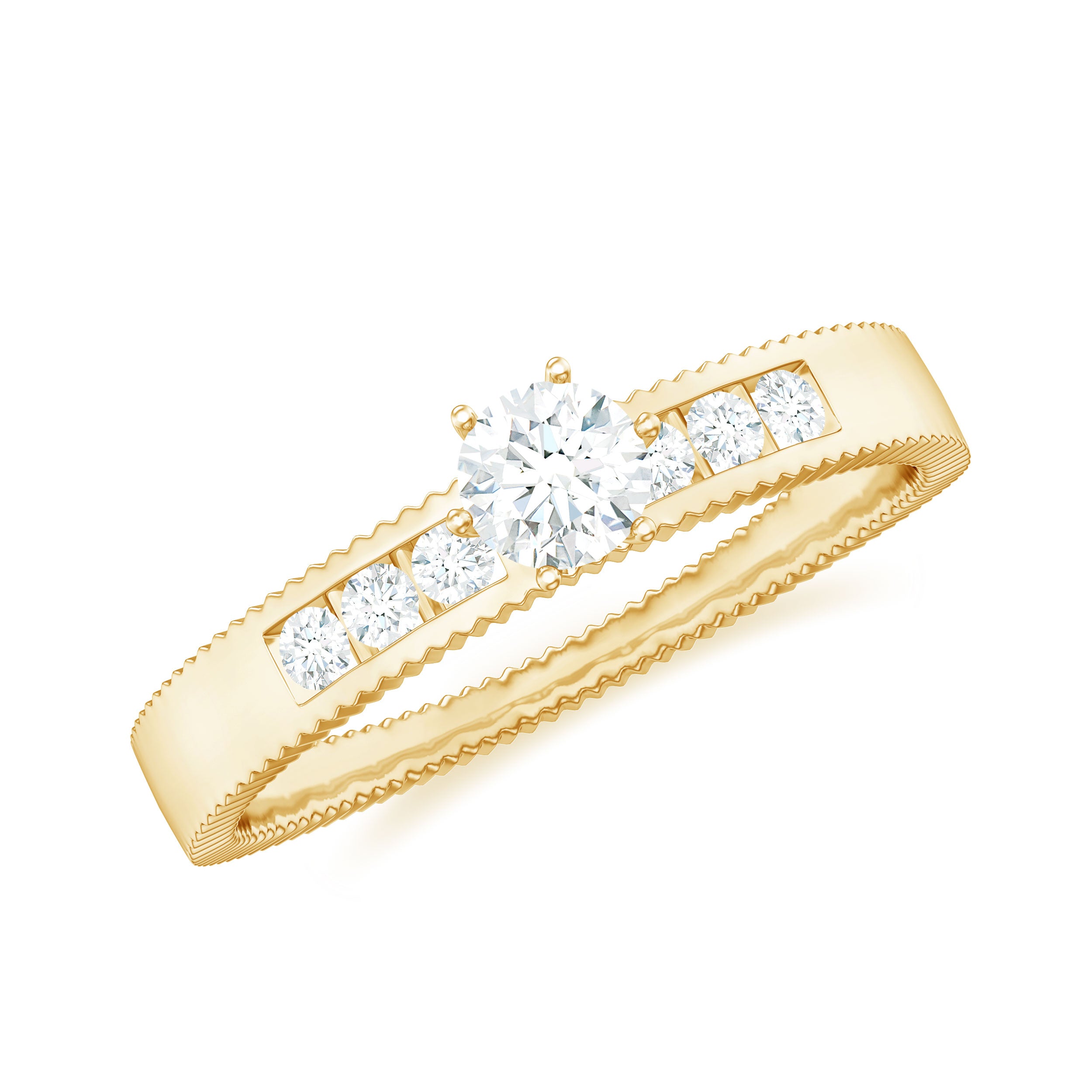 Natural Diamond Solitaire Engagement Ring for Women Natural - ( HI-SI ) - Rosec Jewels