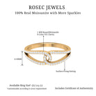 Certified Moissanite Minimal Interlock Promise Ring Moissanite - ( D-VS1 ) - Color and Clarity - Rosec Jewels