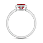 Bezel Set 8 MM Lab Created Ruby Solitaire Engagement Ring AAAA - Rosec Jewels