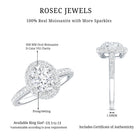 Brilliant Cut Moissanite Classic Engagement Ring with Halo D-VS1 - Rosec Jewels