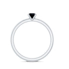 Simple Black Onyx Solitaire Promise Ring for Women AAA - Rosec Jewels