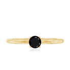Simple Black Onyx Solitaire Promise Ring for Women AAA - Rosec Jewels