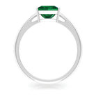 5.5 MM Princess Cut Lab Created Emerald Solitaire Ring Lab Created Emerald - ( AAAA ) - Quality - Rosec Jewels