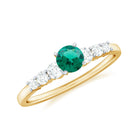 Rosec Jewels-Round Lab Grown Emerald Diamond Promise Ring with Certificate