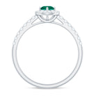 Certified Lab Grown Emerald Diamond Halo Engagement Ring AAAA - Rosec Jewels