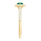 Certified Lab Grown Emerald Diamond Halo Engagement Ring AAAA - Rosec Jewels