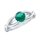 Rosec Jewels-Certified Lab Grown Emerald Crossover Ring with Diamond