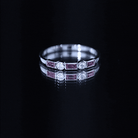 Pink Tourmaline and Diamond Stackable Ring in Bezel Setting AAA - Rosec Jewels