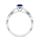 Certified 0.6 Carat Lab Grown Blue Sapphire Promise Ring with Surprise Diamond AAAA - Rosec Jewels