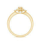 Natural Diamond Three Stone Ring with Beaded Details Natural - ( HI-SI ) - Rosec Jewels