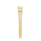 Natural Diamond Three Stone Ring with Beaded Details Natural - ( HI-SI ) - Rosec Jewels