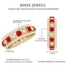 Rosec Jewels-Lab Grown Ruby Vintage Wedding Band Ring With Moissanite