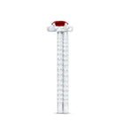 Certified Lab Grown Ruby Minimal Engagement Ring with Enhancer AAAA - Rosec Jewels