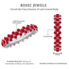 Lab Created Ruby Cluster Wedding Band for Women AAAA - Rosec Jewels