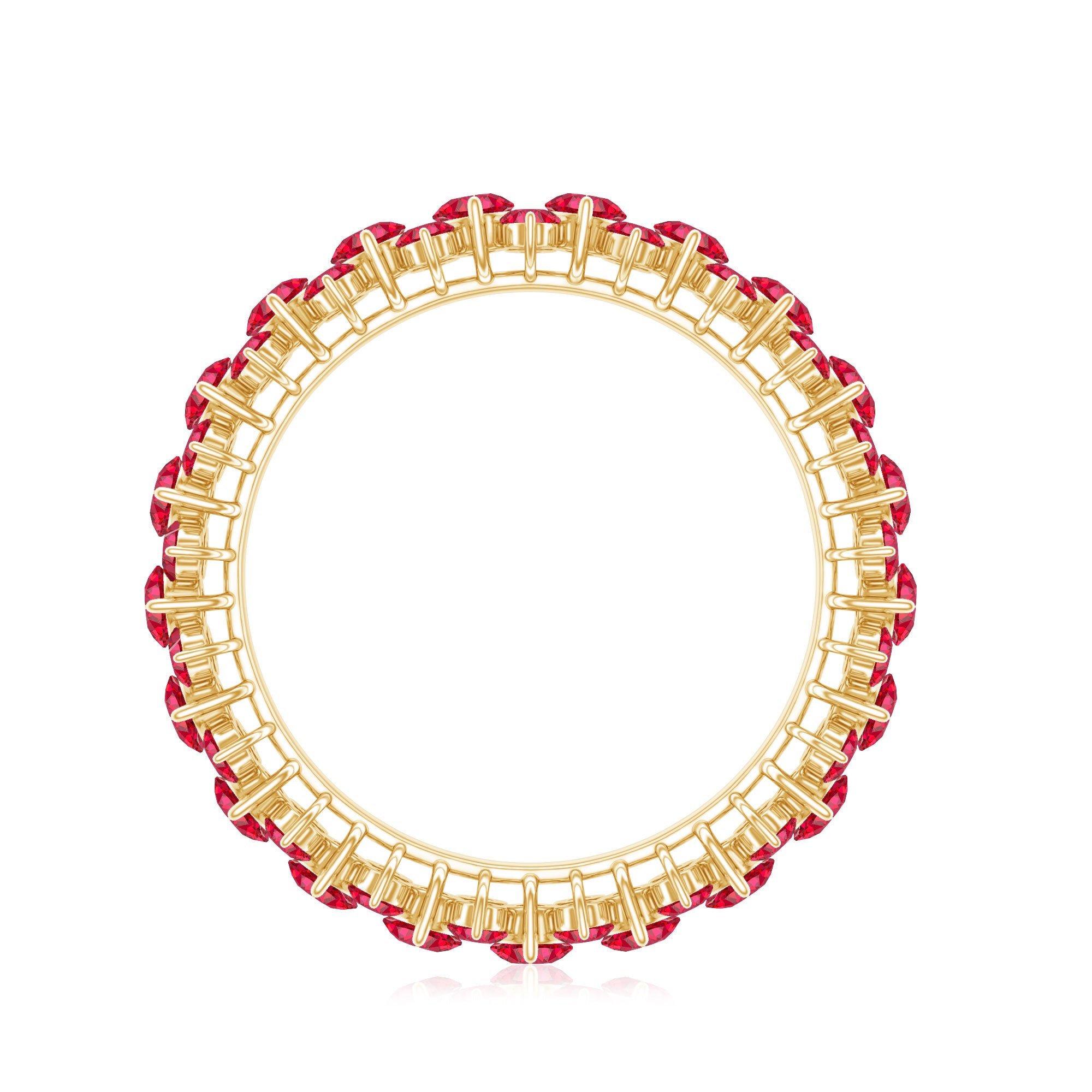 Lab Created Ruby Cluster Wedding Band for Women AAAA - Rosec Jewels