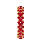 Lab Created Ruby Cluster Wedding Band for Women AAAA - Rosec Jewels