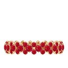 Lab Created Ruby Cluster Wedding Band for Women AAAA - Rosec Jewels