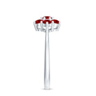 Rosec Jewels-1 CT Round Cut Lab Created Ruby Cluster Ring