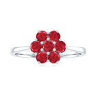 Rosec Jewels-1 CT Round Cut Lab Created Ruby Cluster Ring