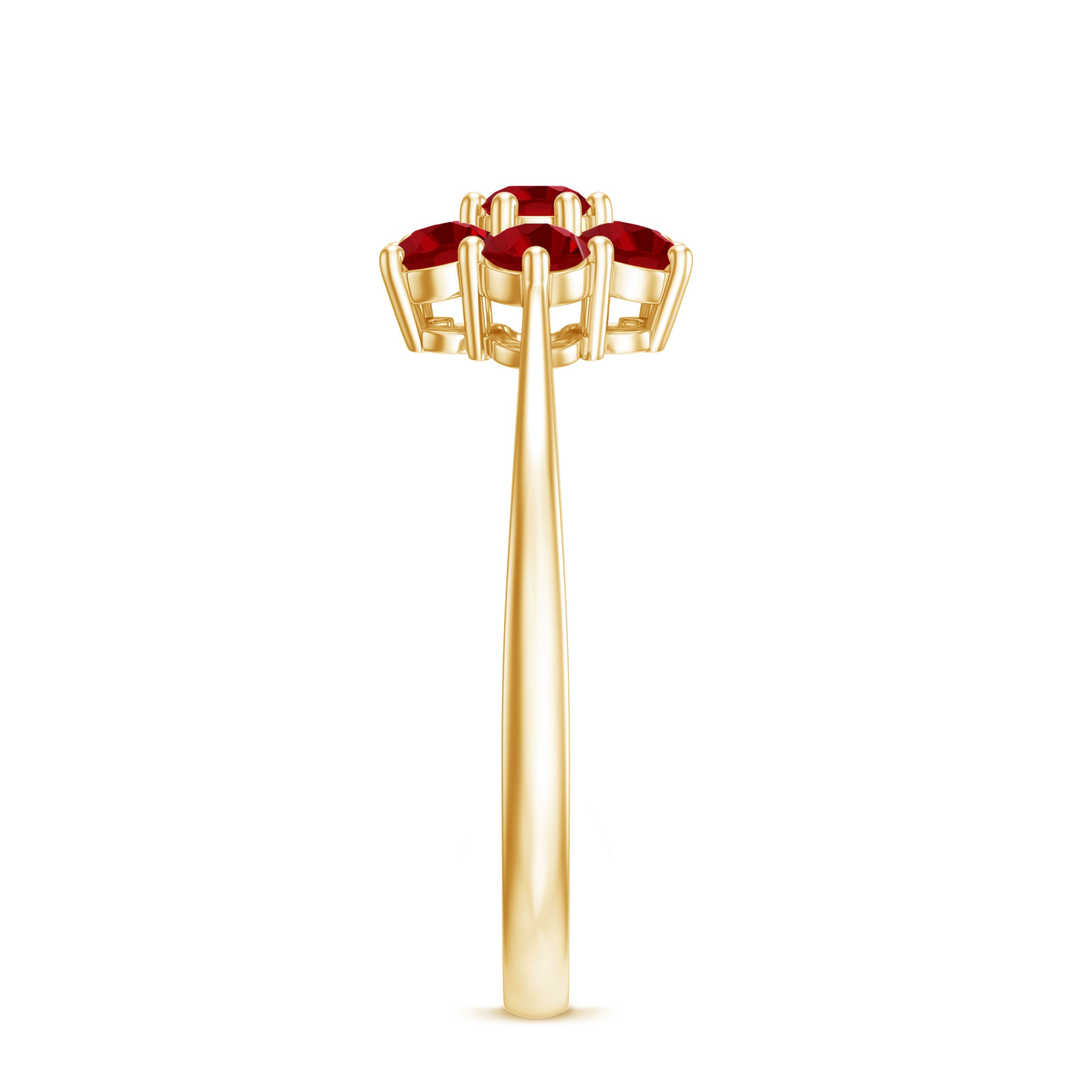 Rosec Jewels-1 CT Round Cut Lab Created Ruby Cluster Ring