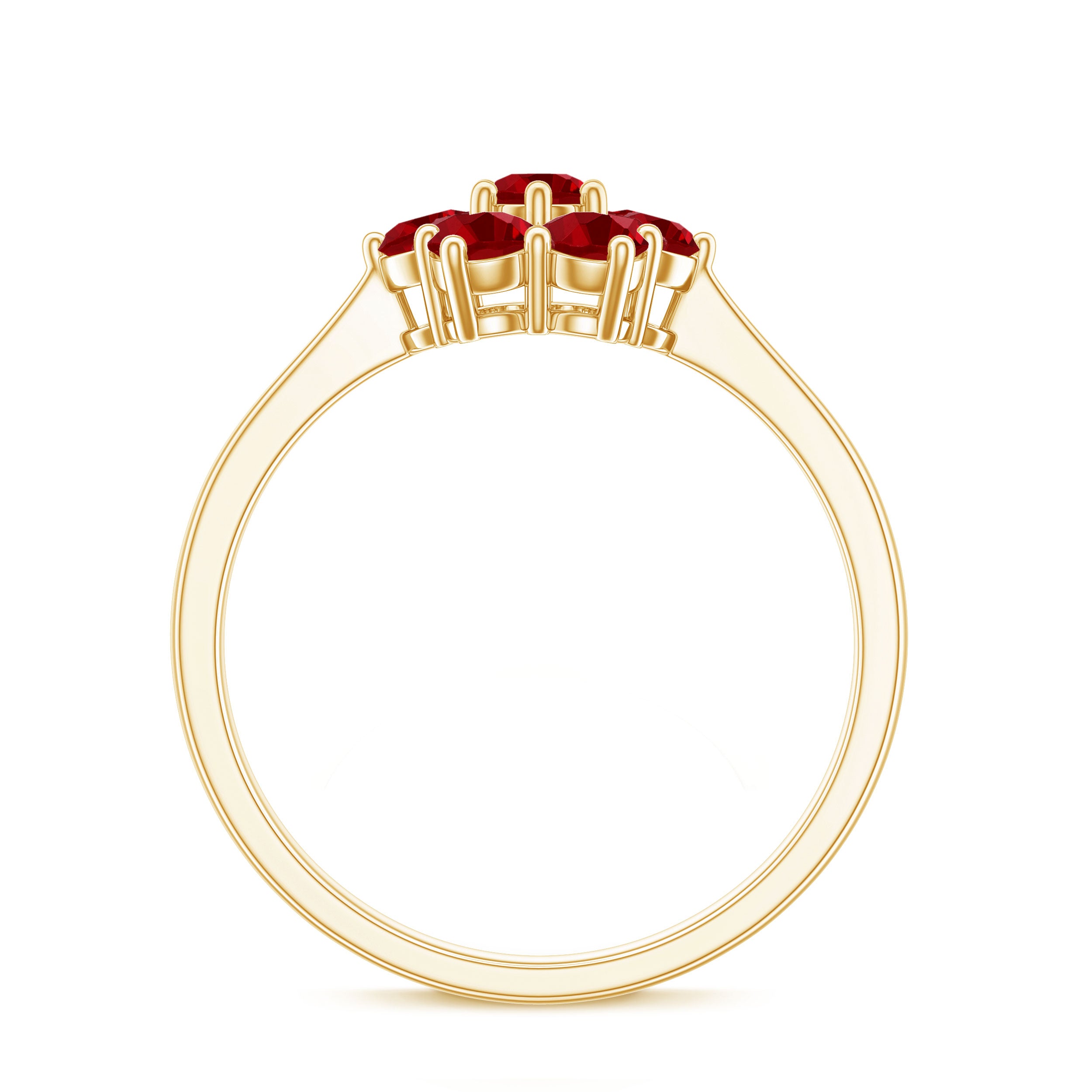 Rosec Jewels-1 CT Round Cut Lab Created Ruby Cluster Ring