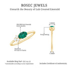 Oval Cut Created Emerald Minimal East West Ring with Diamond Trio Lab Created Emerald - ( AAAA ) - Quality - Rosec Jewels