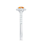 Minimalist Citrine Diamond Engagement Ring with Halo AAA - Rosec Jewels