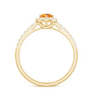 Minimalist Citrine Diamond Engagement Ring with Halo AAA - Rosec Jewels