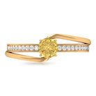 Natural Citrine Engagement Ring with Diamond Bypass Shank AAA - Rosec Jewels