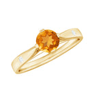 Certified Real Citrine Promise Ring with Diamond AAA - Rosec Jewels