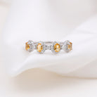 Oval Cut Citrine Anniversary Ring with Diamond Halo Citrine - ( AAA ) - Quality - Rosec Jewels