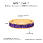 Natural Princess Cut Amethyst Half Eternity Ring for Women AAA - Rosec Jewels