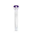 Rosec Jewels-1/2 CT Solitaire Round Shape Amethyst Ring with Diamond