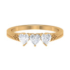 3/4 CT Heart Shape Zircon Three Stone Promise Ring AAAA - Rosec Jewels