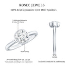 Bezel Set Moissanite Solitaire Ring For Engagement D-VS1 - Rosec Jewels