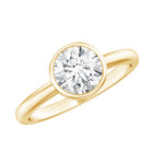 Bezel Set Moissanite Solitaire Ring For Engagement D-VS1 - Rosec Jewels