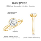 Bezel Set Moissanite Solitaire Ring For Engagement D-VS1 - Rosec Jewels