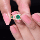 Vintage Style Emerald and Diamond Engagement Ring for Women AAA - Rosec Jewels