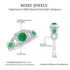 Vintage Style Emerald and Diamond Engagement Ring for Women AAA - Rosec Jewels