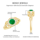 AAA Quality Emerald and Diamond Vintage Inspired Engagement Ring AAA - Rosec Jewels