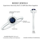 Rosec Jewels-Dainty Blue Sapphire and Diamond Floating Halo Ring