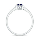 Rosec Jewels-Dainty Blue Sapphire and Diamond Floating Halo Ring