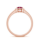 Genuine Ruby Promise Ring with Diamond Halo AAA - Rosec Jewels