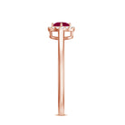 Genuine Ruby Promise Ring with Diamond Halo AAA - Rosec Jewels