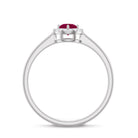 Genuine Ruby Promise Ring with Diamond Halo AAA - Rosec Jewels