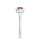 Genuine Ruby Promise Ring with Diamond Halo AAA - Rosec Jewels